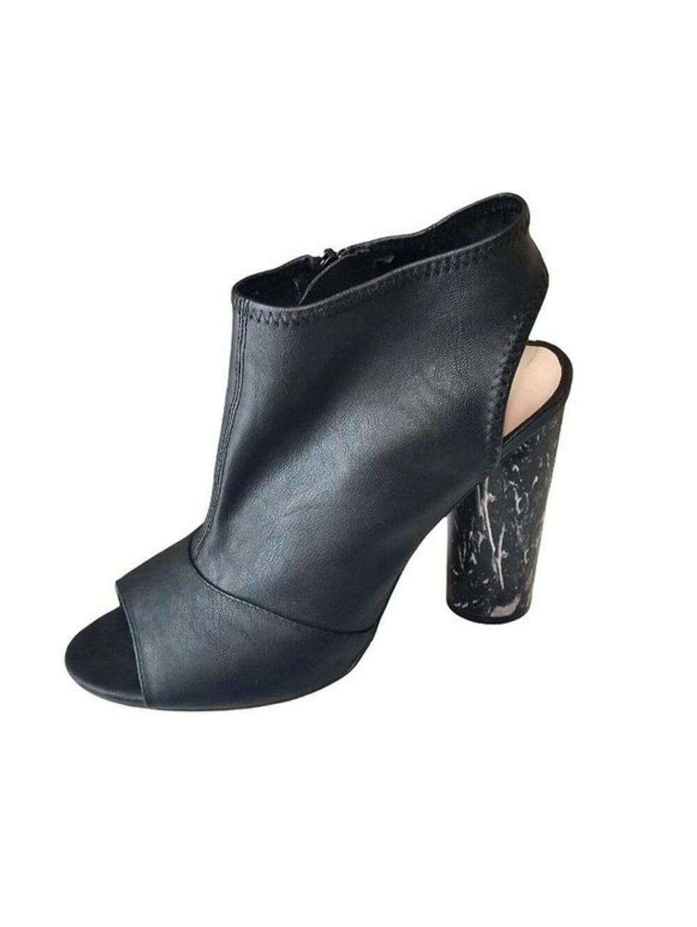 NEW Mix No 6 Black Ankle Boots sz 8 Peep Toe heels sandals (Bin 5)